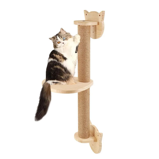 Cat Activity Tree With Scratching Posts Perch   Wall Mounted