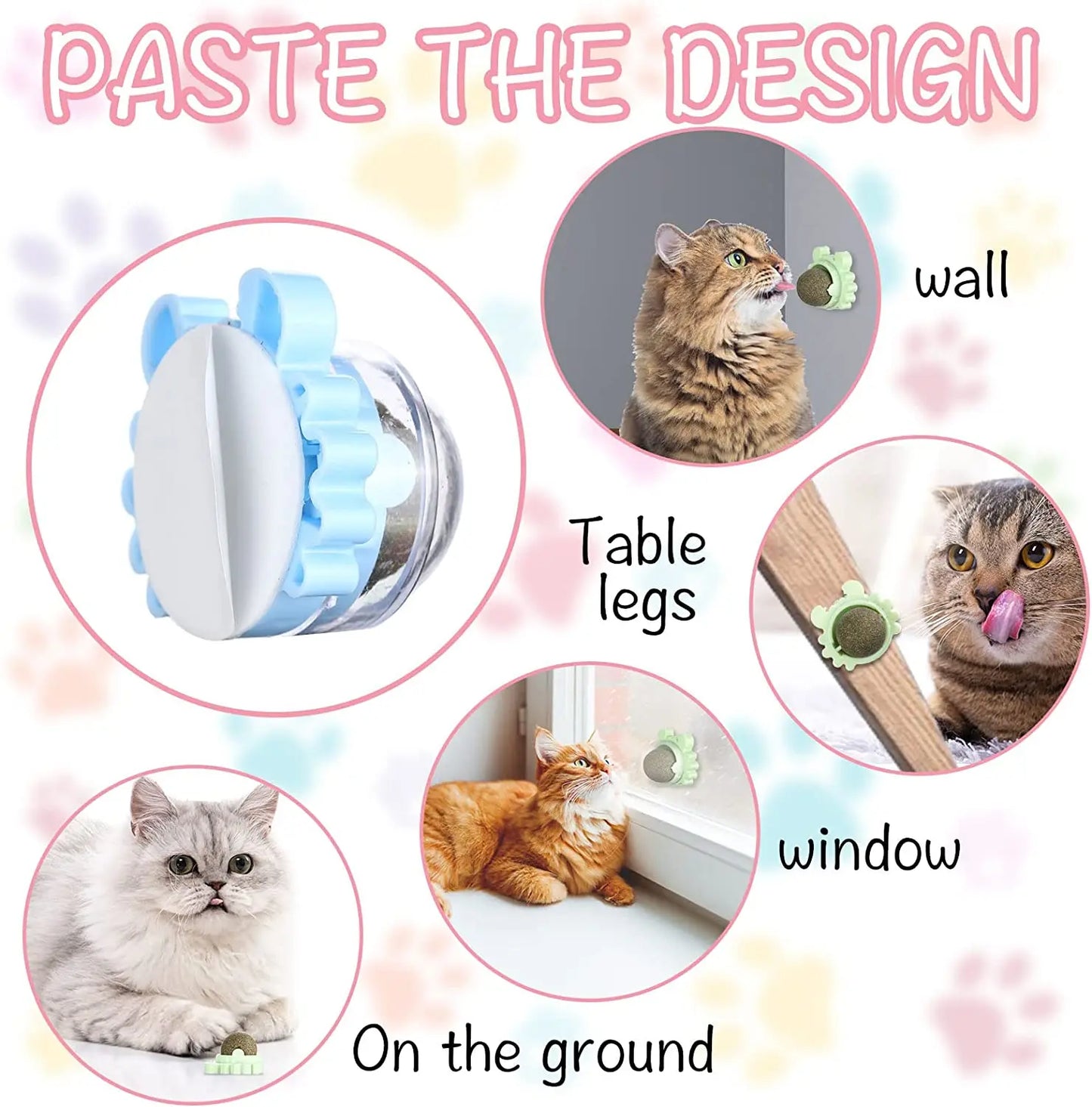 ATUBAN Catnip Wall Ball Cat Toys