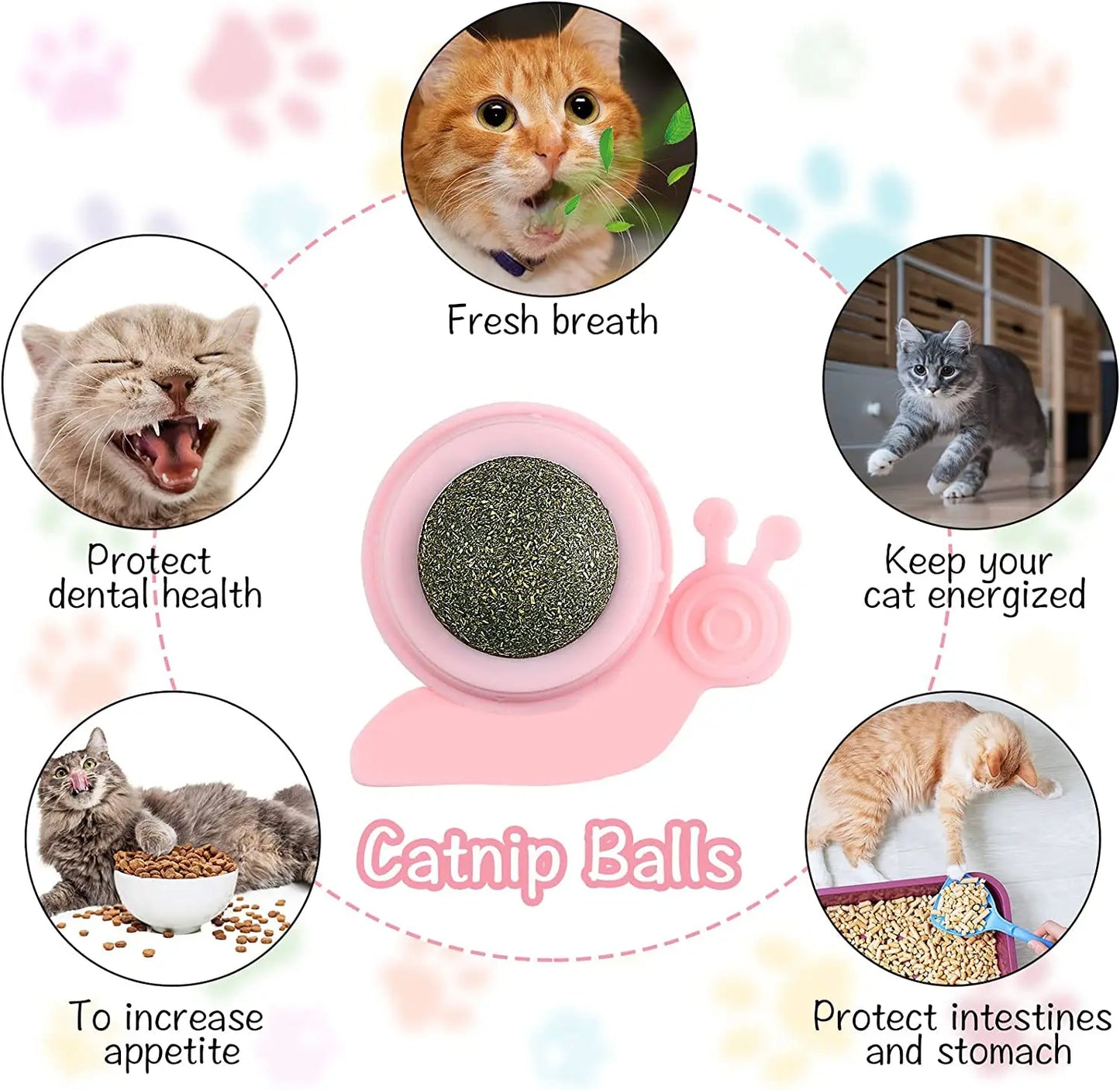 ATUBAN Catnip Wall Ball Cat Toys