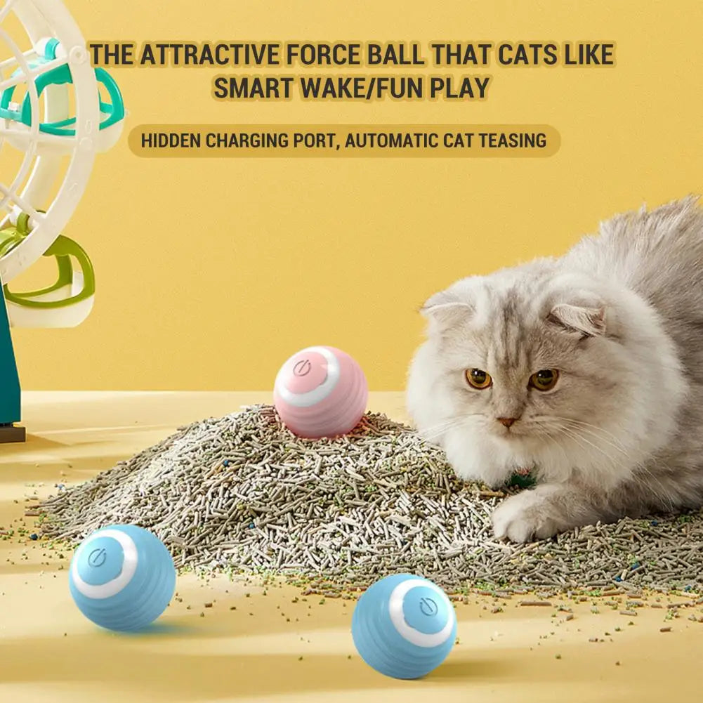 Stimulating Cat Toy Usb Rechargeable Toy Ball with Colorful Lights